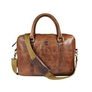 NWT Aaron Leather Goods Messenger Bag Rustic Crazy Horse